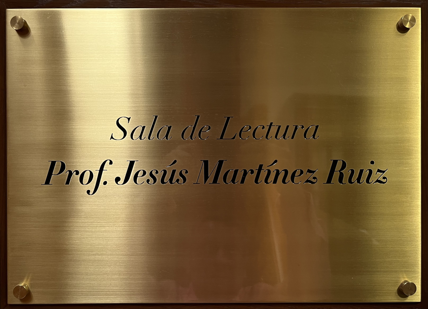 Placa Sala de Lectura Prof. Jesús Martínez Ruiz